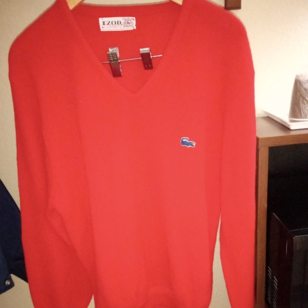 Vintage Lacoste V neck sweater